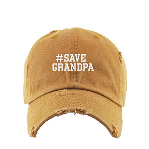 Save Grandpa Vintage Baseball Cap Embroidered Cotton Adjustable Distressed Dad Hat