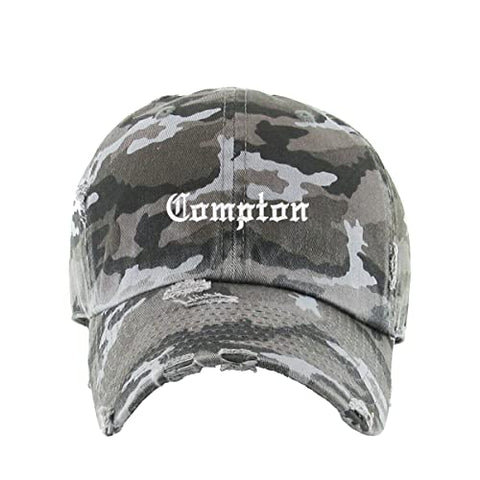 Compton Vintage Baseball Cap Embroidered Cotton Adjustable Distressed Dad Hat