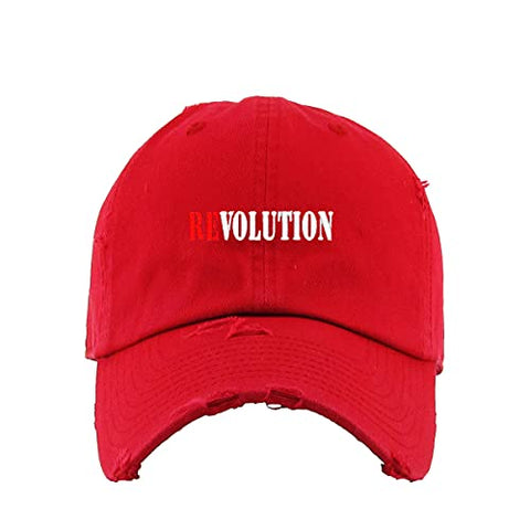 Revolution Vintage Baseball Cap Embroidered Cotton Adjustable Distressed Dad Hat