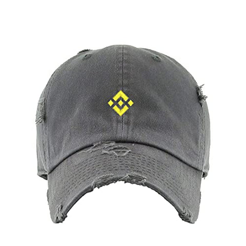 Binance Vintage Baseball Cap Embroidered Cotton Adjustable Distressed Dad Hat