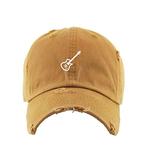 Electric Guitar Vintage Baseball Cap Embroidered Cotton Adjustable Distressed Dad Hat