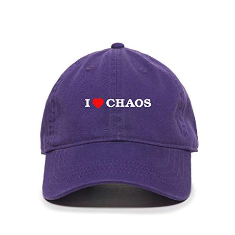 I Love Chaos Baseball Cap Embroidered Cotton Adjustable Dad Hat