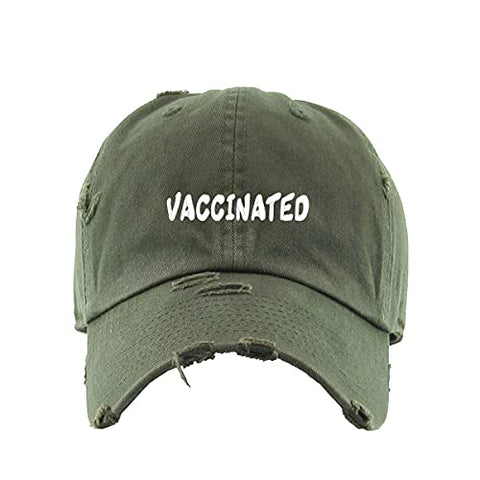 Vaccinated Vintage Baseball Cap Embroidered Cotton Adjustable Distressed Dad Hat