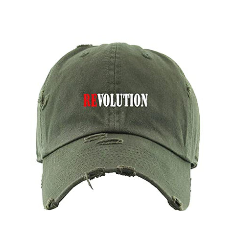 Revolution Vintage Baseball Cap Embroidered Cotton Adjustable Distressed Dad Hat