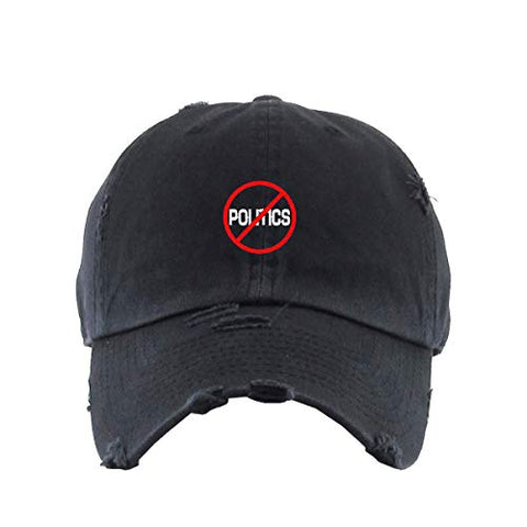 No Politics Vintage Baseball Cap Embroidered Cotton Adjustable Distressed Dad Hat