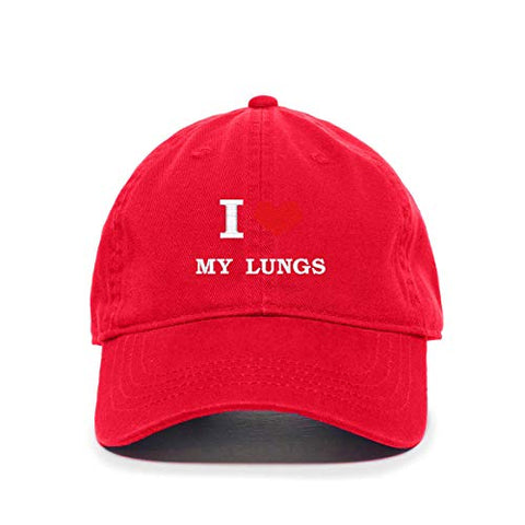 I Love My Lungs Baseball Cap Embroidered Cotton Adjustable Dad Hat