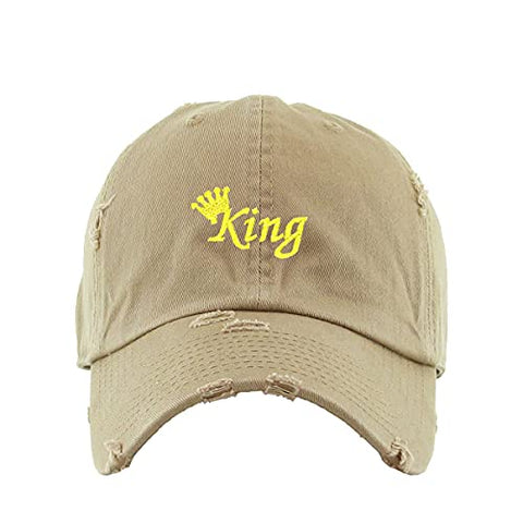 King Vintage Baseball Cap Embroidered Cotton Adjustable Distressed Dad Hat