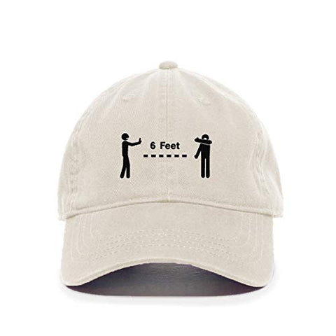 Social Distancing 6 Feet Baseball Cap Embroidered Cotton Adjustable Dad Hat